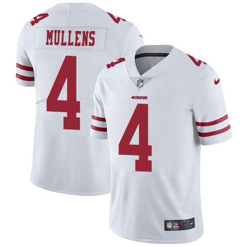 Personalized Youth 49ers #4 Nick Mullens White Youth Stitched NFL Untouchable Limited Jersey