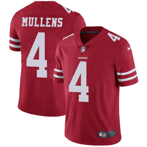 Personalized Youth 49ers #4 Nick Mullens Red Team Color Youth Stitched NFL Untouchable Limited Jersey