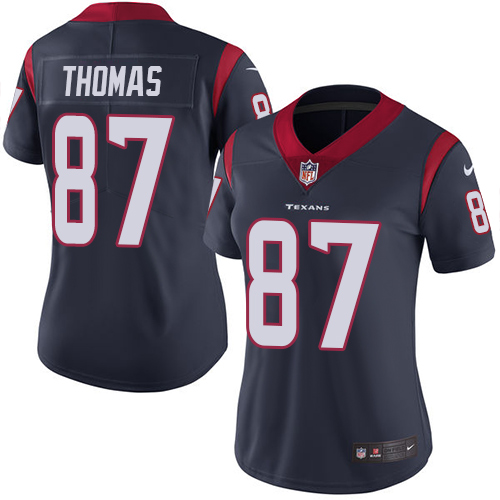 Personalized Women’s Texans #87 Demaryius Thomas Navy Blue Team Color Women’s Stitched NFL Untouchable Limited Jersey