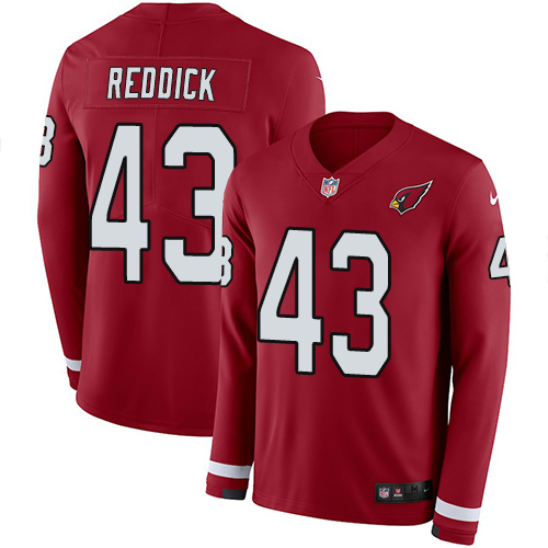 Personalized Cardinals #43 Haason Reddick Red Team Color Men’s Stitched NFL Limited Therma Long Sleeve Jersey