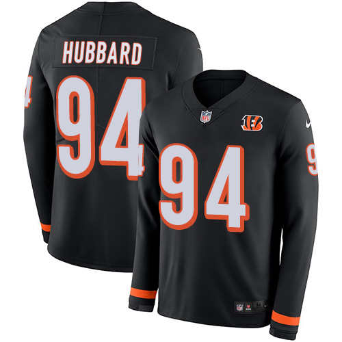Personalized Bengals #94 Sam Hubbard Black Team Color Men’s Stitched NFL Limited Therma Long Sleeve Jersey