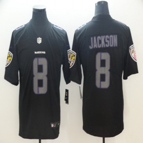 Personalized Ravens 8 Lamar Jackson Black Impact Rush Limited Jersey