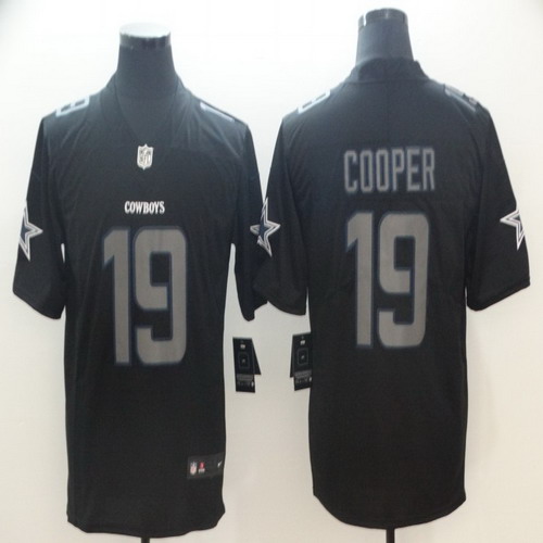 Personalized Cowboys 19 Amari Cooper Black Impact Rush Limited Jersey