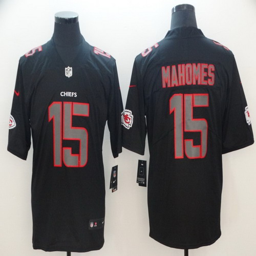 Personalized Chiefs 15 Patrick Mahomes Black Impact Rush Limited Jersey