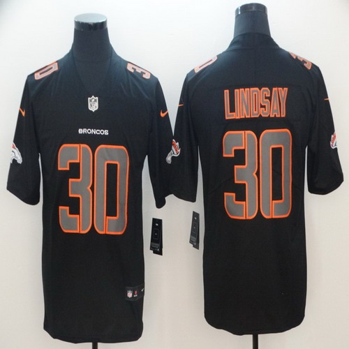 Personalized Broncos 30 Phillip Lindsay Black Impact Rush Limited Jersey