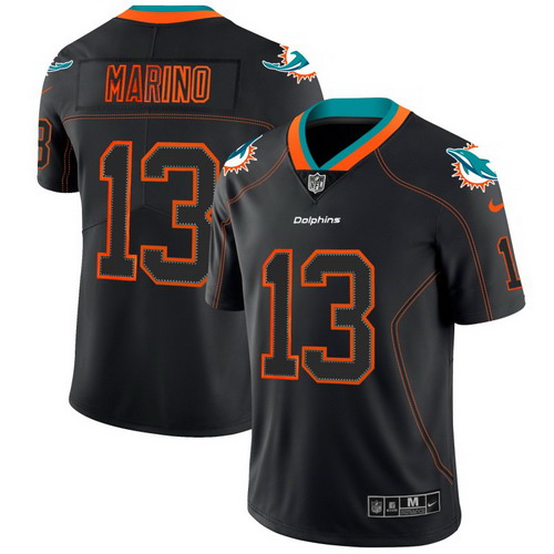 Personalized Dolphins 13 Dan Marino Black Shadow Legend Limited Jersey
