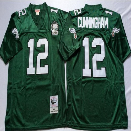 Personalized Philadelphia Eagles 12 Randall Cunningham Green throwback Jersey