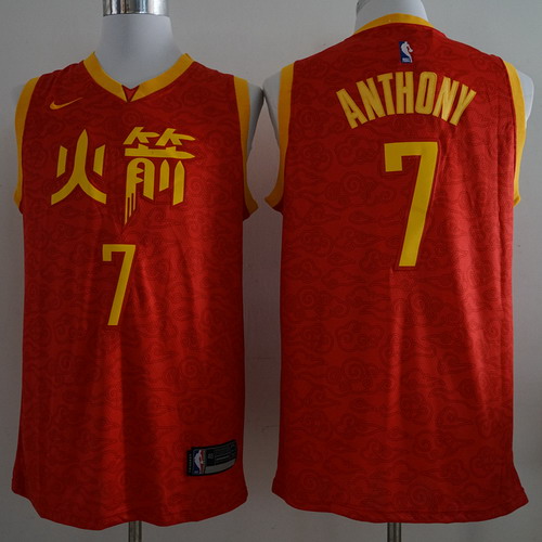 Personalized Rockets 7 Carmelo Anthony Red 2018-19 City Edition Swingman Jersey