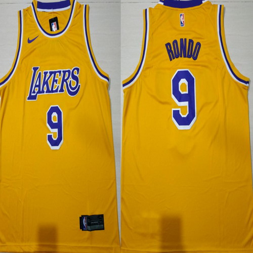 Personalized Lakers 9 Rajon Rondo Gold 2018-19 Swingman Jersey