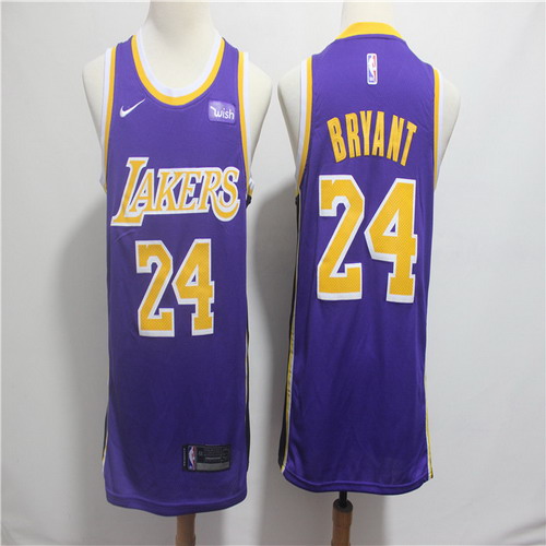 Personalized Lakers 24 Kobe Bryant Purple 2018-19 Swingman Jersey