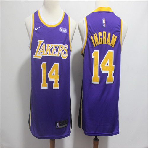 Personalized Lakers 14 Brandon Ingram Purple 2018-19 City Edition Swingman Jersey