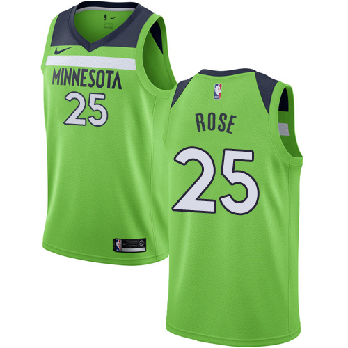 Personalized Timberwolves #25 Derrick Rose Green NBA Swingman Statement Edition Jersey