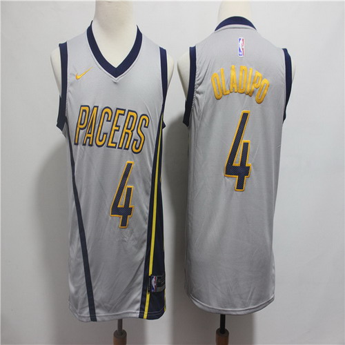 Personalized Pacers 4 Victor Oladipo Gray 2018-19 City Edition Swingman Jersey
