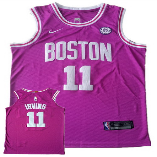 Personalized Celtics 11 Kyrie Irving Purple Authentic Jersey