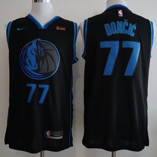 Personalized Mavericks 77 Luka Doncic Black 2018-19 City Edition Swingman Jersey
