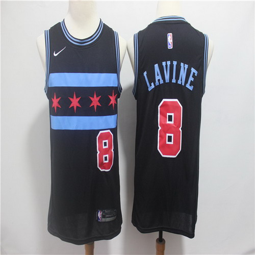 Personalized Bulls 8 Zach Lavine Black 2018-19 City Edition Swingman Jersey