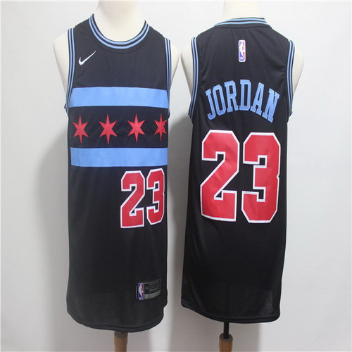 Personalized Bulls 23 Michael Jordan Black 2018-19 City Edition Swingman Jersey