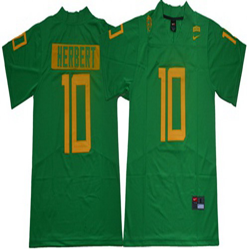 Personalized Ducks #10 Justin Herbert Green Limited Stitched NCAA Jersey