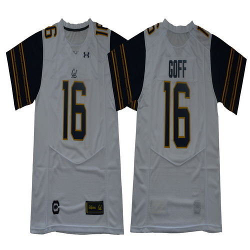 Personalized California Golden Bears 16 Jared Goff White College Football Jersey