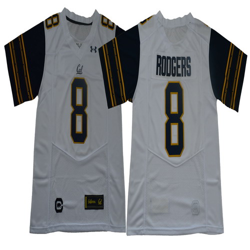 Personalized California Golden Bears 8 Aaron Rodgers White College Football Jersey