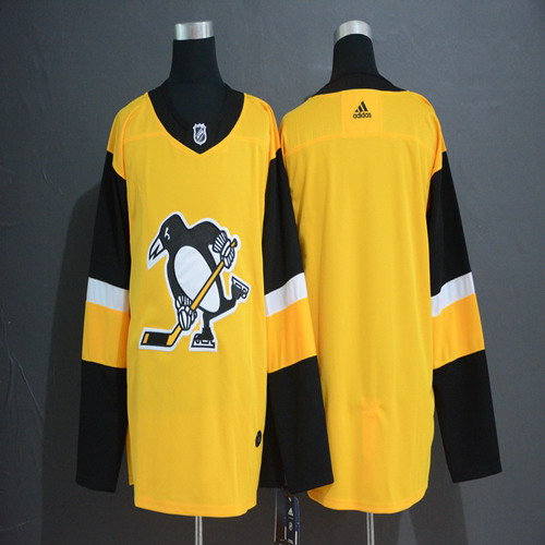 Personalized Penguins Blank Gold Alternate Jersey