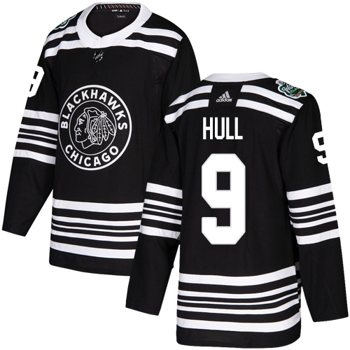 Personalized Blackhawks #9 Bobby Hull Black Authentic 2019 Winter Classic Women’s Stitched NHL Jersey
