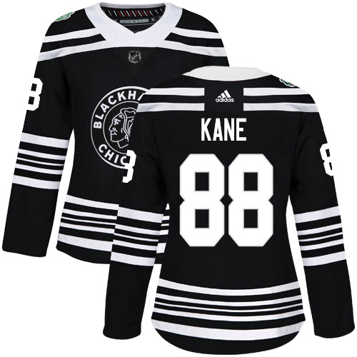 Personalized Blackhawks #88 Patrick Kane Black Authentic 2019 Winter Classic Women’s Stitched NHL Jersey
