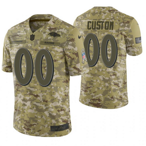 Personalized Baltimore Ravens Camo 2018 Salute to Service Limited Jersey