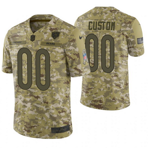 Personalized Chicago Bears Camo 2018 Salute to Service Limited Jersey