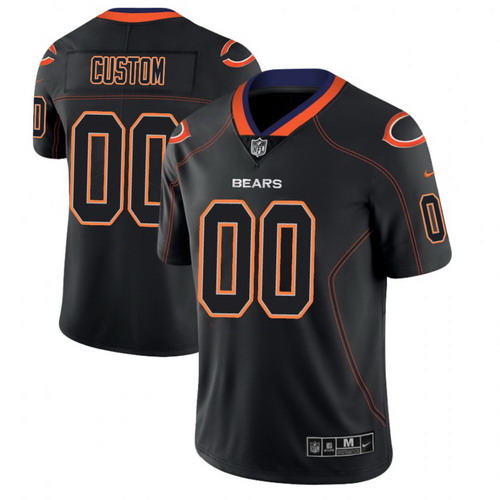 Personalized Chicago Bears 2018 Lights Out Color Rush Limited Black Jersey
