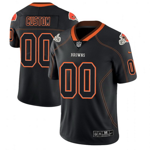 Personalized Cleveland Browns 2018 Lights Out Color Rush Limited Black Jersey