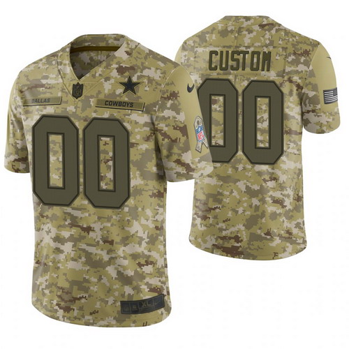 Personalized Dallas Cowboys Camo 2018 Salute to Service Limited Jersey
