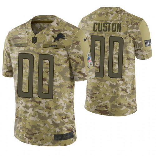 Personalized Detroit Lions Camo 2018 Salute to Service Limited Jersey