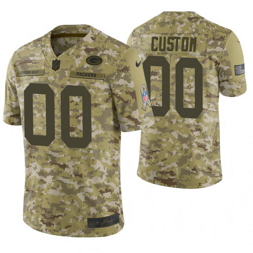 Personalized Green Bay Packers Camo 2018 Salute to Service Limited Jersey