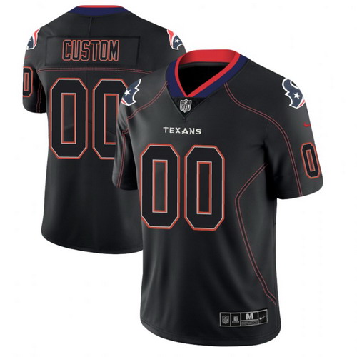 Personalized Houston Texans 2018 Lights Out Color Rush Limited Black Jersey