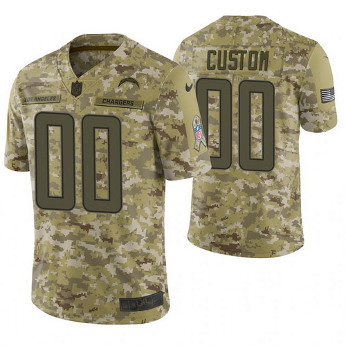 Personalized Los Angeles Chargers Camo 2018 Salute to Service Limited Jersey
