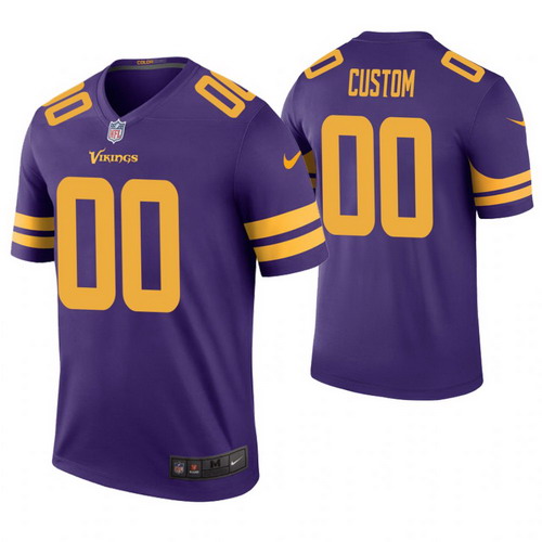 Personalized Men Minnesota Vikings Purple Color Rush Legend Jersey