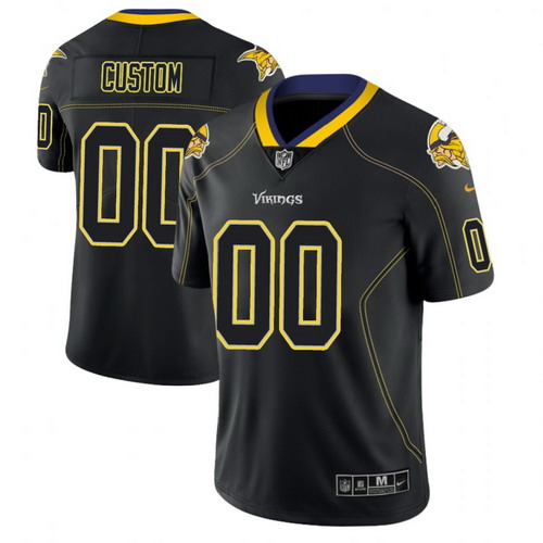 Personalized Minnesota Vikings 2018 Lights Out Color Rush Limited Black Jersey