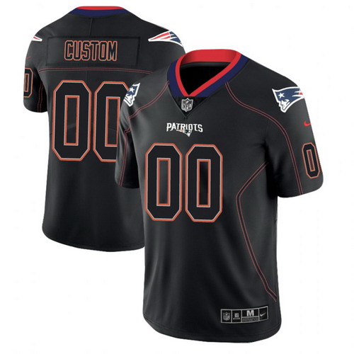 Personalized New England Patriots 2018 Lights Out Color Rush Limited Black Jersey