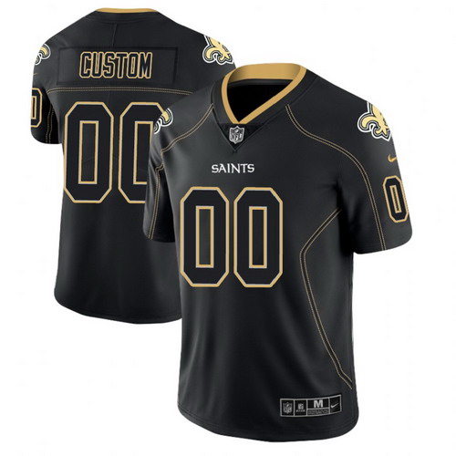 Personalized New Orleans Saints 2018 Lights Out Color Rush Limited Black Jersey