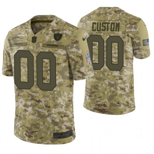 Personalized Oakland Raiders Camo 2018 Salute to Service Limited Jersey