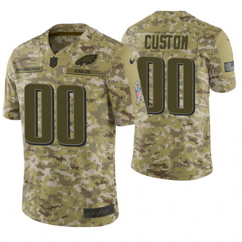 Personalized PHILADELPHIA EAGLES CAMO 2018 SALUTE TO SERVICE LIMITED JERSEY