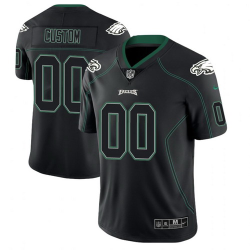 Personalized Philadelphia Eagles 2018 Lights Out Color Rush Limited Black Jersey