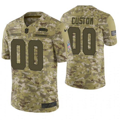 Personalized Seattle Seahawks Camo 2018 Salute to Service Limited Jersey