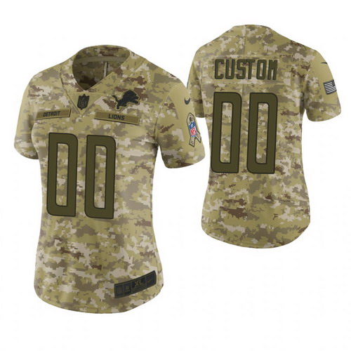 Personalized Women Detroit Lions Camo 2018 Salute To Service Limited Jersey