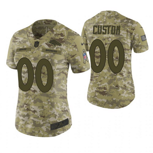 Personalized Women Denver Broncos Camo 2018 Salute To Service Limited Jersey