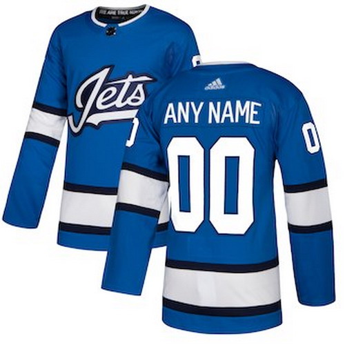 Personalized Men’s Winnipeg Jets Blue Alternate Authentic Jersey