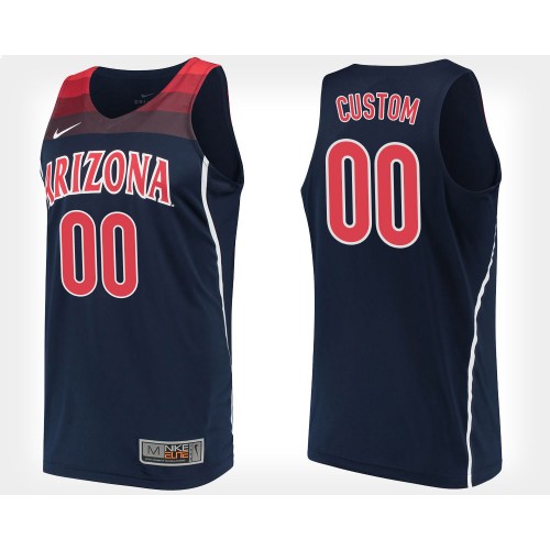 Personalized CUSTOM Arizona Wildcats #00 Navy College Basketball Jersey
