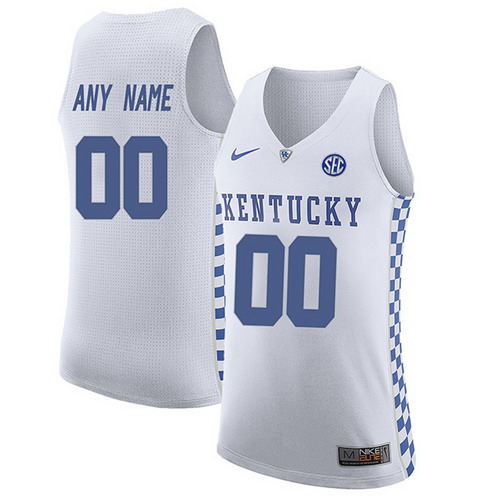Personalized Custom Kentucky Wildcats Men’s Authentic White Stitched NCAA College Basketball Jersey