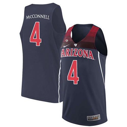 Personalized Men’s Arizona Wildcats #4 T.J. McConnell Navy Blue Stitched NCAA College Basketball Jerseys
